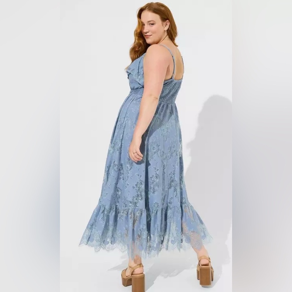 torrid Light Blue Floral Lace Maxi Dress - Picture 3 of 16